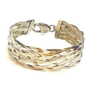 elegantly Braided Italian Sterling Bracelet 7.5”